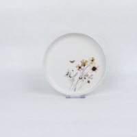 Service de table en porcelaine de 16 pièces, vaisselle en céramique émaillée, service de table en céramique avec bordure décorative
