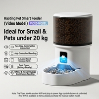 Distributeur automatique de nourriture pour animaux de compagnie intelligent WiFi en plastique solide 4L, distributeur de nourriture pour chats et chiens avec voix, vidéo et minuterie