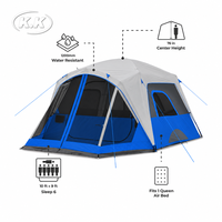 Tente de camping à parois droites résistante aux intempéries Kawagebo Kamp (KK) pour 6 personnes avec espace de séjour pour le camping et la randonnée en plein air