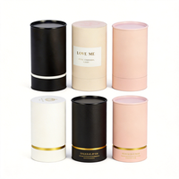Emballage en tube de papier noir mat biodégradable, boîte en tube de papier, tube de papier de luxe avec estampage à chaud doré, conteneur cadeau, boîte à parfum