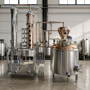 Distillateur d'alcool continu domestique Teve 200L en acier inoxydable/cuivre rouge T2 avec système CIP pour la distillation d'éthanol - Product Image 2