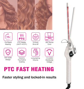 Moehair <span class=keywords><strong>9Mm</strong></span> Nhỏ Wand Curling Sắt Curling Sắt Chuyên Nghiệp Gốm Tourmaline Lớp Phủ Thùng Tóc Curler Với Màn Hình LCD Hiển Thị - Product Image 4