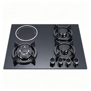 Eingebautes 4-Brenner-Gaskochfeld aus Gehärtetem Glas mit Elektrischer Heizplatte und Keramikkochfeld - Product Image 3