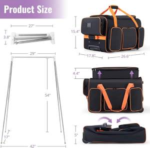 Free sample Rolling Dance <b>Bags</b> with <b>Garment</b> Rack Waterproof <b>Travel</b> Duffle Dance <b>Garment</b> <b>Bags</b> for Kids Ballet Competitions - Product Image 3