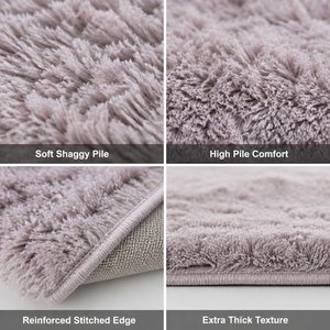 Tapis shaggy uni lavable fabriqué à la machine <span class=keywords><strong>Sayan</strong></span> Excellent Mouty II Dusty KUSUMI, ensemble de mini-tapis 130x190 1.5 Tatami Smoky Rose - Product Image 3