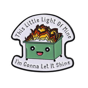 Esta pequeña luz mía, voy a dejar que brille, Pin esmaltado, cubo de basura ecológico, broches de llamas, insignia de solapa, regalo de joyería - Product Image 6