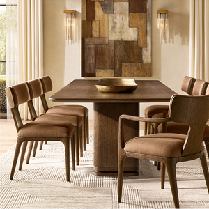 Sedie da Pranzo Moderne in Legno Massello <span class=keywords><strong>con</strong></span> Rivestimento in Tessuto, Poltroncine <span class=keywords><strong>con</strong></span> <span class=keywords><strong>Schienale</strong></span> per Interni - Product Image 4