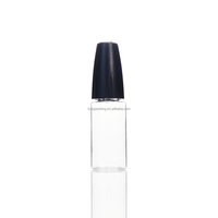 Bouteille en plastique transparente noire avec embout applicateur souple et pointe aiguille pour animaux de compagnie, avec bouchon de sécurité enfant, pour huile de couture, gel, 10ml 15ml 20ml