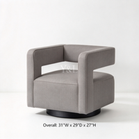 Fauteuil pivotant en tissu, fauteuil cube moderne rembourré, fauteuil de détente individuel pour salon