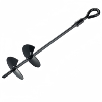 Ancre de sol en acier robuste Sunrise 57775 - Résistante aux intempéries, noire, 37 cm, piquet de tente de 7,5 mm de diamètre, utilisation en camping et en extérieur, BSCI REACH