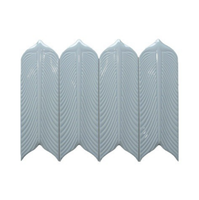 Carreaux muraux décoratifs en céramique moderne vert émeraude, motif plume, mosaïque artistique, résistants à l'eau, épaisseur 8 mm, pour hôtels et villas