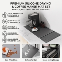 Tapis de comptoir en silicone personnalisé, imperméable, antidérapant, pour évier de cuisine, machine à café, bac anti-gouttes, facile à nettoyer, résistant à la chaleur