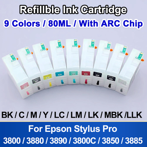 80ml mực bơm lại Cartridge với <span class=keywords><strong>Auto</strong></span> <span class=keywords><strong>Reset</strong></span> <span class=keywords><strong>chip</strong></span> cảm biến cho <span class=keywords><strong>Epson</strong></span> Stylus Pro 3800 <span class=keywords><strong>3880</strong></span> 3890 3800c 3850 3885 không có mực - Product Image 2