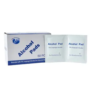 Almohadilla de preparación de alcohol Venta directa de fábrica buen precio almohadilla de alcohol personalizada 70%/ 75% almohadillas de alcohol