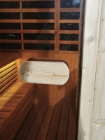 Ruang Sauna Luar Ruangan Desain Modern 2-4 Orang Kayu Cemara Merah Solid Baru Kontrol Panel Sentuh Inframerah Pintar Pemanas Listrik