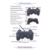 Manette de jeu noire filaire 1.8m pour manette PS2 Joypad pour manette d'interface hôte PS2