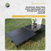 Nouvelle table pliante en alliage d'aluminium noir, durable, légère et portable, pour œufs roulés et omelettes, équipement de camping et d'extérieur, table de nuit pour stand