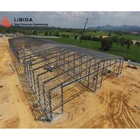 Estructura de Acero Preensamblada para Hangar o Almacén Edificios de Cobertizo Metálico Prefabricado de Alta Precisión