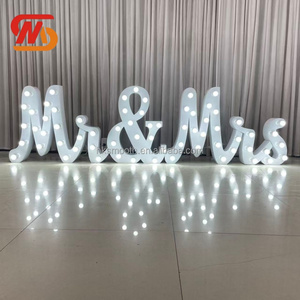 SMOOTH Mr&Mrs LED Marquee <b>Letters</b> White Large Bulb <b>Letter</b> Sign for Wedding Engagement Party Event Decoration - Product Image 1