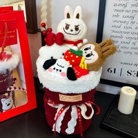 Bouquet de Noël créatif avec peluches Mickey et Capybara West Highland – Cadeau d'anniversaire style girly pour petite amie