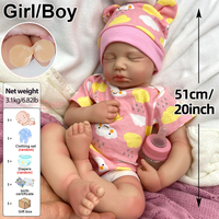 Poupée Reborn Garçon LouLou Noire Douce et Réaliste en Silicone Intégral de 50 cm, Poupée Nouveau-né Africaine Américaine Réaliste, Peut Emporter une Sucette