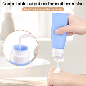 Botellas de Viaje Ecológicas para Cosméticos, Portátiles, a Prueba de Fugas, Juego de 3 Botellas de Silicona para Viaje, para Pasta de Dientes - Product Image 5