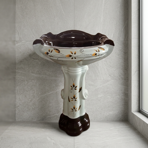 Lavabo de Granito con Pedestal Completo, Modelo Dolphin Zebra, Diseño Moderno, Uso Hospitalario, Ecológico, Fabricado en India, Garantía de por Vida - Product Image 6