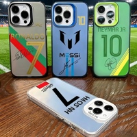 Coque de téléphone anti-chute à thème football, imprimée par transfert thermique, compatible avec iPhone XR, XS, 11 à 17 Pro Max. Personnalisation disponible