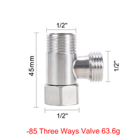 Accessoires de robinetterie de marque OEM de haute qualité, Vanne à boisseau sphérique en T, Interface 1/2'', Vanne sphérique en acier inoxydable 304