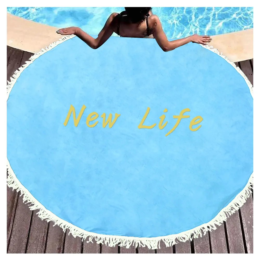 Print Large Microfiber Towel Absorbent Quick Drying Round Towel Personalized Beach Towel