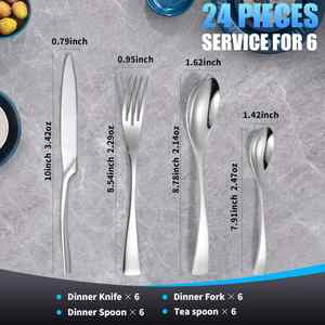 Couteau à steak, fourchette et cuillère occidentaux en acier inoxydable épaissi 304, design moderne pour la maison, le thé, le camping, les restaurants et les hôtels - Product Image 3