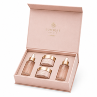 Caja de Regalo Magnética de Lujo Personalizada con Logotipo en Lámina Dorada, Empaque de Papel Rígido para Productos de Belleza
