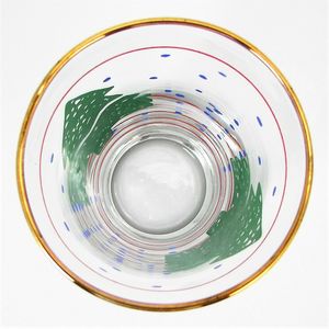 Albero di natale natale bicchiere bicchiere bicchiere oro bordo striscia rossa neve blu - Product Image 6