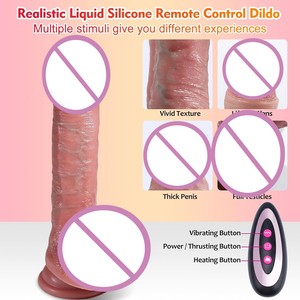 Vibratore Dildo Telescopico Riscaldante in Silicone Morbido ABS con Telecomando Wireless, Ventosa e Design Impermeabile per Donne - Product Image 2