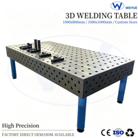 Table de soudage 3D nitrurée CE D16 D28, haute précision, modulaire, perforée