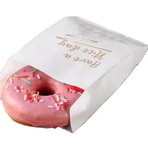 Custom printed Oil proof Sandwich Donuts Bread bakery pastry Biscuits Doughnut packaging baking Paper Bags