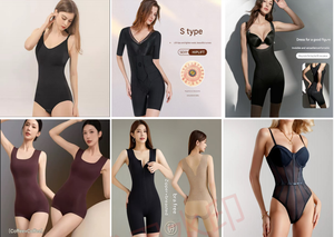 ชุดกระชับสัดส่วนสำหรับผู้หญิงไซส์ใหญ่ ระบายอากาศได้ดี พร้อมลูกไม้ลายขนนกและช่องระบายอากาศ ชุดบอดี้สูทและกางเกงกระชับสัดส่วน - Product Image 3