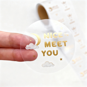 Custom Gold Foil <b>Stickers</b> Transparent Labels with <b>Logo</b> Printing for Business Branding Cosmetics Bottle Label - Product Image 4
