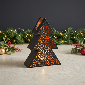 Vente en gros de porte-bougies décoratifs en métal en forme d'arbre de Noël pour la décoration de table à la maison - Product Image 5
