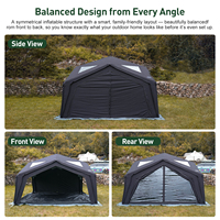 Tente gonflable de luxe Coody Hub Station Air - Noire, pour camping familial en plein air, glamping, installation facile, tente portable