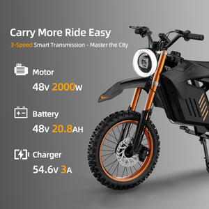 Moto tout-terrain électrique 48V 2000W pour adultes, vente en gros - Product Image 3