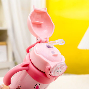 Bouteille d'eau isotherme Bear Rman pour enfants, 320 ml, avec poignée et paille, pour les tout-petits de 1 à 2 ans - Product Image 2