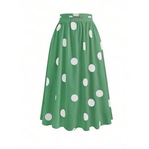 Jupes longues plissées décontractées en mousseline à pois, tendance et personnalisables pour femmes - Vente en gros OEM - Product Image 2