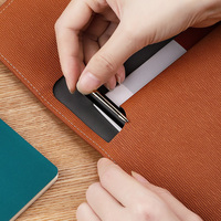 Sacs de rangement pour tablettes, ordinateurs portables et documents en cuir A4 avec logo personnalisé en gros, avec bouton magnétique