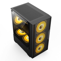 Mid Tower Gaming PC Case Micro ATX Gaming Computer Case Tempered Glass Panel Desktop Computer Chassis CPU Cabinet for Pc Parts