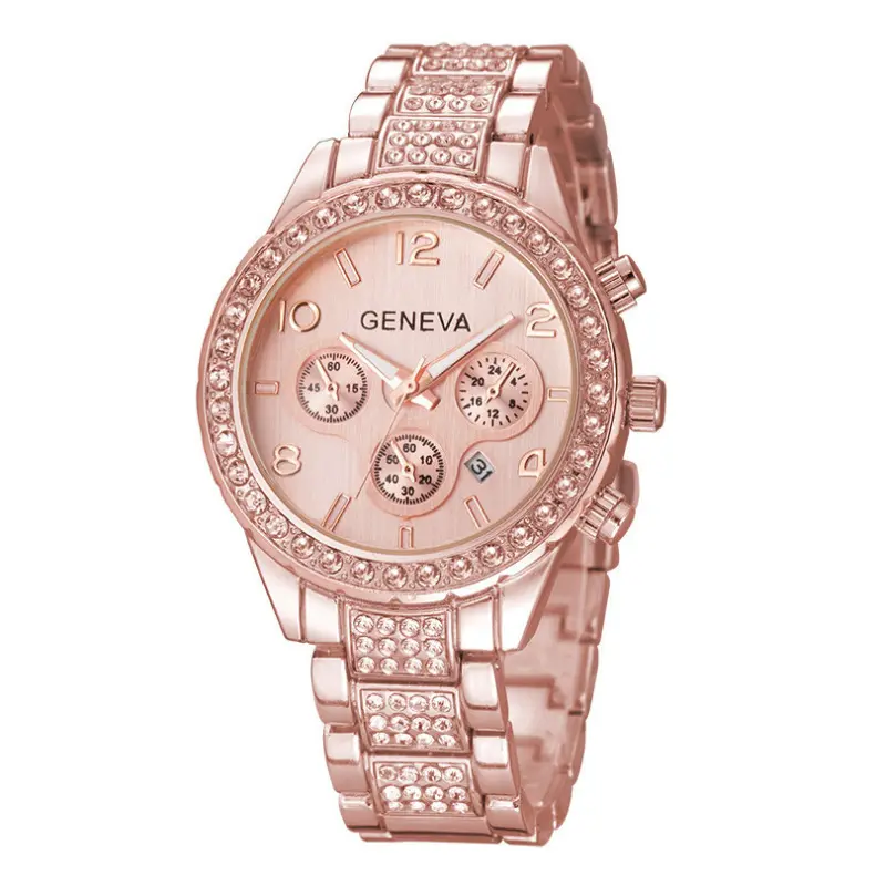 Relojes de acero inoxidable para mujer, exquisito reloj para mujer con  diamantes de imitación, informal, de cuarzo, marca china, 2020