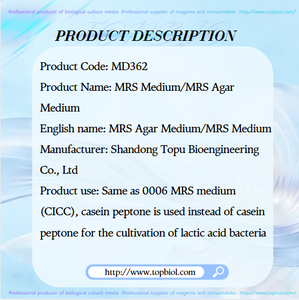 Medio <span class=keywords><strong>de</strong></span> <span class=keywords><strong>Cultivo</strong></span> MRS <span class=keywords><strong>Agar</strong></span>/Medio MRS Utilizado para la Cultivación <span class=keywords><strong>de</strong></span> <span class=keywords><strong>Bacterias</strong></span> Lácticas - Product Image 2