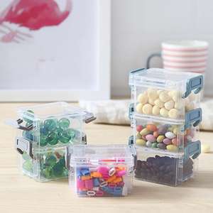 Scatola di Plastica Trasparente a 3 Strati con Coperchio, Contenitore Portatile Impilabile per Ufficio e <span class=keywords><strong>Casa</strong></span> - Product Image 1