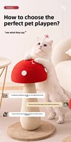 Árbol para Gatos Vertical Moderno de Lujo, 2 Niveles, Postes Rascadores de Sisal, Base Antideslizante, Ecológico y Duradero, Fácil de Montar, en Caja