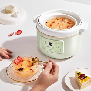 Marmite à soupe en céramique portable de 1,0 L, économie d'énergie, mini mijoteuse électrique en céramique intelligente automatique, mijoteuse lente, pot à ragoût - Product Image 3